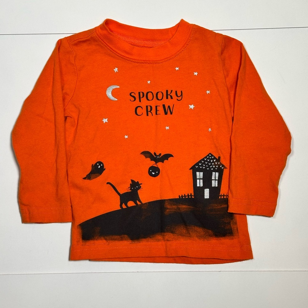 Carter's Baby Orange Spooky Crew Long Sleeve Tee Size 18M